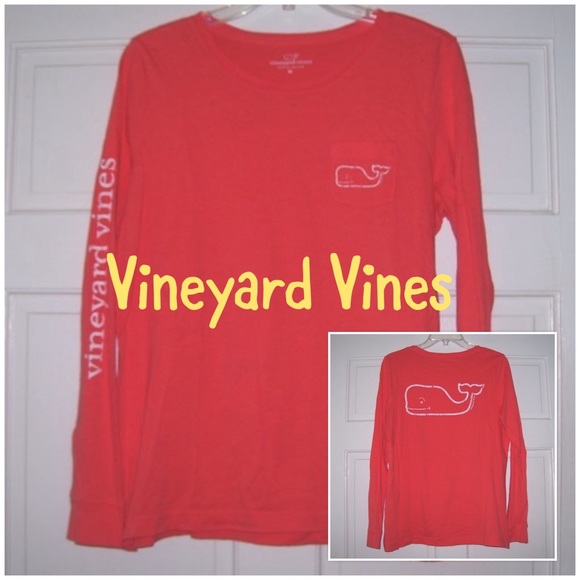 Vineyard Vines Tops - VINEYARD VINES Vintage Whale Long Sleeve Pocket Tee